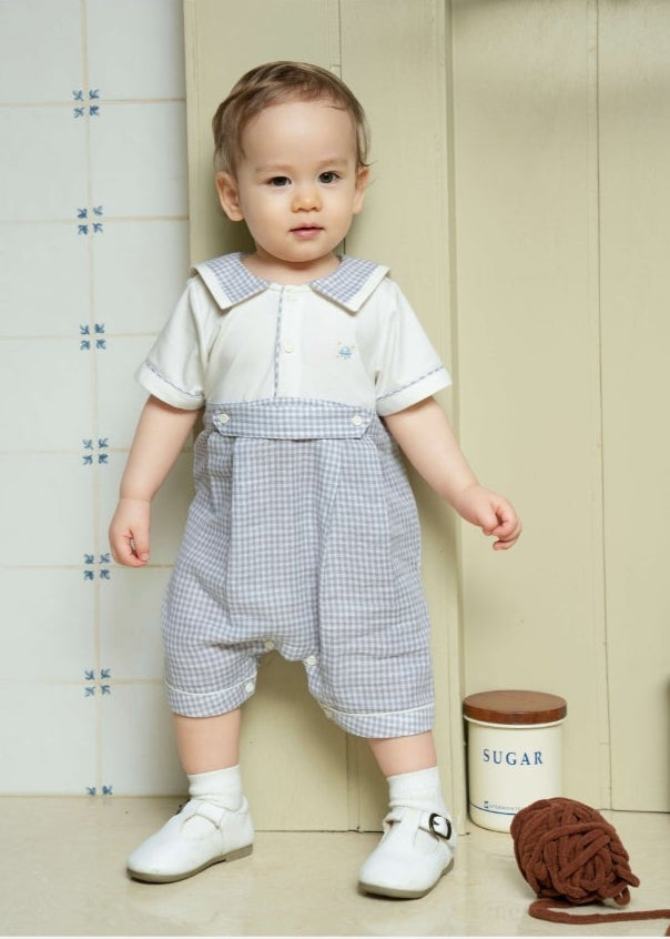 Cloud Nine Check Romper