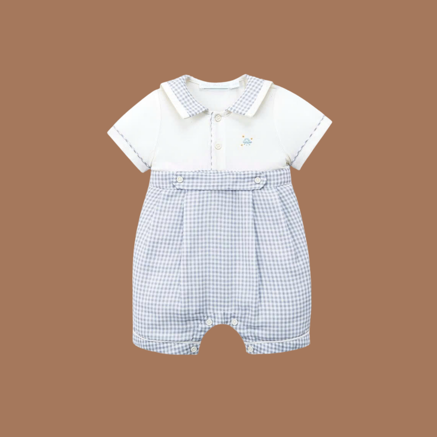 Cloud Nine Check Romper