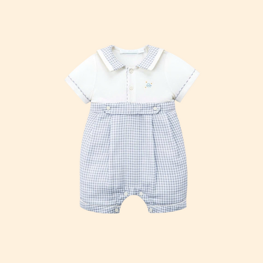 Cloud Nine Check Romper