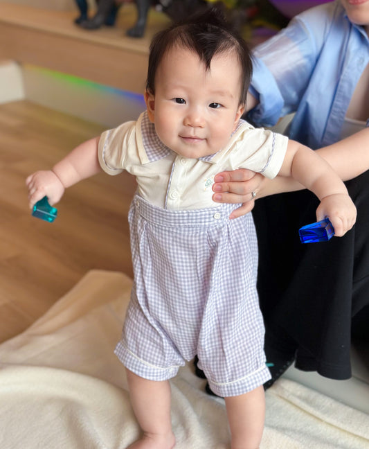Cloud Nine Check Romper