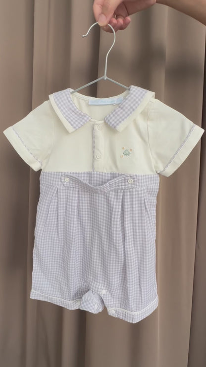 Cloud Nine Check Romper